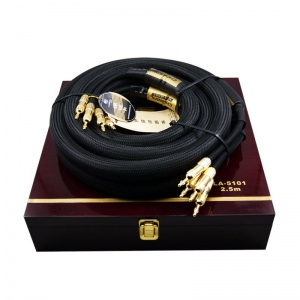 Choseal LA-5101 6N OCC Audiophile HIFI Speaker Cable 24K Gold-plated Banana Plug Top Level Speaker Cable Top Class Cable 2.5m - Click Image to Close