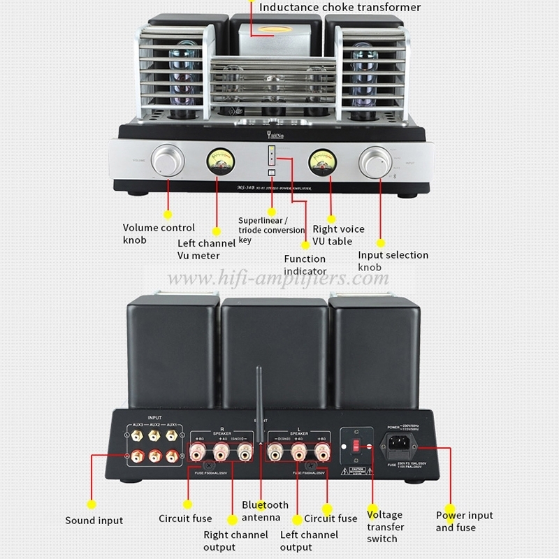 YAQIN MS34B CombinedType Pushpull EL34 Bluetooth Tube Preamplifiers