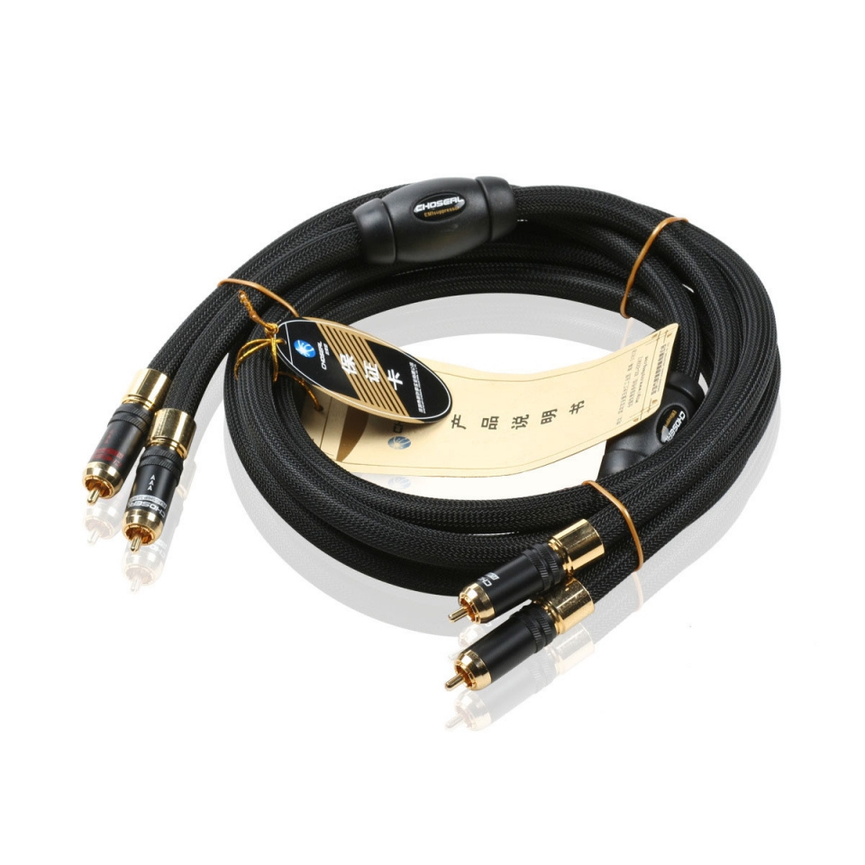 Choseal AB-5408 6N OCC 24K Gold-Plated Digital Coaxial Cable with Gold Plated RCA Plug 1.5m Pair - Click Image to Close